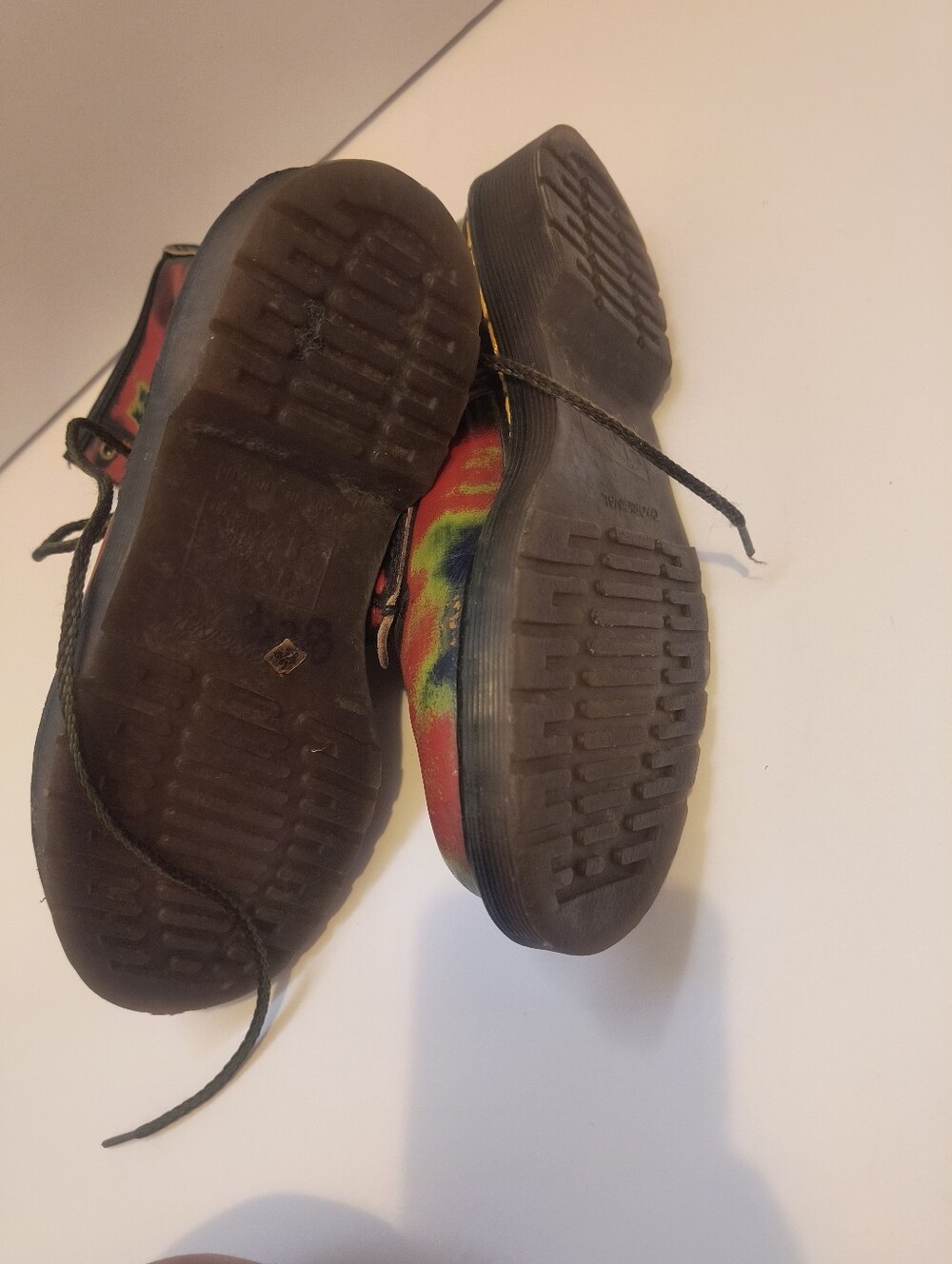 Vintage Dr. Martens Made in England Tie Dye Rub Off Boots UK 4 US 6 - Picture 6 of 11